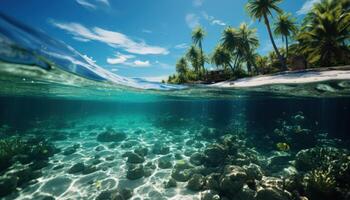 ai généré magnifique des plages en dessous de le mer, photo