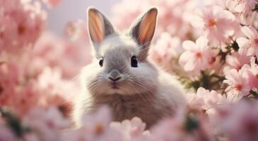 ai généré le présent est entouré par rose fleurs, photo