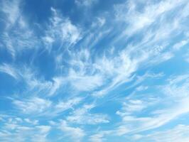 ai généré la photographie ciel avec mince des nuages ensoleillé journée. haute qualité. ai génératif photo