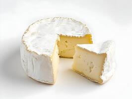 ai généré une chèvre fromage avec un pièce isolé sur une blanc Contexte. haute résolution. ai génératif photo