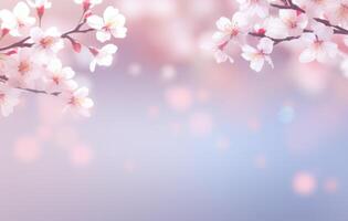 ai généré spectacles une brillant Couleur blanc et rose Sakura fleur Contexte photo