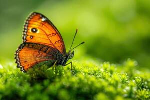 ai généré fermer la photographie de papillon dans forêt. génératif ai photo