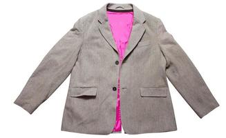 blazer classique pour hommes avec doublure rose sur fond blanc - isolé photo