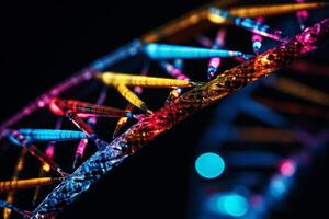 ai généré coloré ADN photo. ai généré. photo