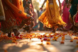 ai généré joyeux teintes immergé dans le riches palette de Indien festivité photo