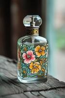 ai généré élégant patrimoine russe motif parfum bouteille avec populaire motifs photo