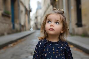 ai généré bannière parfaite peu mode Icônes branché d'inspiration parisienne enfants' tenues photo