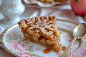 ai généré fait maison bonheur confortable trognon de pomme desserts dans livre de recettes gloire photo