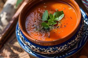 ai généré intemporel les saveurs traditionnel Portugais sarriette plat présentation photo