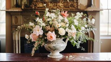 ai généré floral arrangement avec hiver, l'automne ou de bonne heure printemps botanique les plantes et fleurs photo