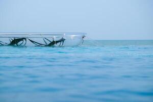 carbone fibre PC transparent bateau sur le nager bassin. photo