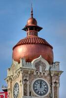 Kuala lumpur, Malaisie sur mai 22, 2023. proche en haut de le l'horloge la tour, gros ben Malaisie. vu le Kuala Lumpur la tour. près masjid jamek gare. photo