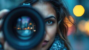 ai généré par le lentille une du photographe regard photo