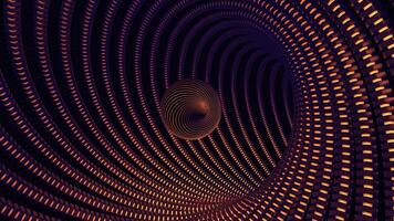 abstrait sphère en volant à l'intérieur à pois tunnel, sans couture boucle. conception. magnifique Balle en mouvement à l'intérieur numérique coloré couloir. photo