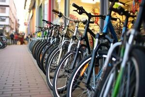 ai génératif Vélos pour location dans ville environnement Londres Angleterre photo