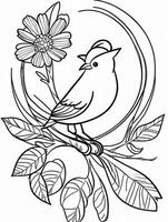 mignonne oiseau pour des gamins coloration page photo