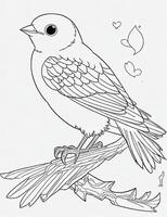 mignonne oiseau pour des gamins coloration page photo