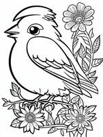 mignonne oiseau pour des gamins coloration page photo