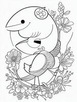 mignonne oiseau pour des gamins coloration page photo