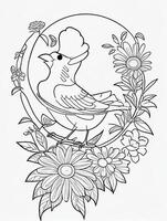 mignonne oiseau pour des gamins coloration page photo