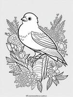 mignonne oiseau pour des gamins coloration page photo