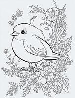 mignonne oiseau pour des gamins coloration page photo