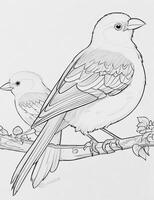 mignonne oiseau pour des gamins coloration page photo