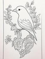 mignonne oiseau pour des gamins coloration page photo