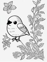 mignonne oiseau pour des gamins coloration page photo