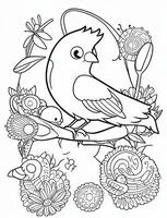 mignonne oiseau pour des gamins coloration page photo