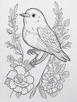 mignonne oiseau pour des gamins coloration page photo