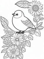 mignonne oiseau pour des gamins coloration page photo