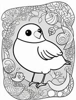 mignonne oiseau pour des gamins coloration page photo