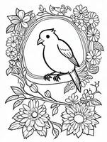 mignonne oiseau pour des gamins coloration page photo