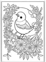 mignonne oiseau pour des gamins coloration page photo