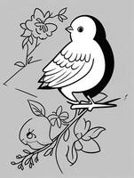 mignonne oiseau pour des gamins coloration page photo