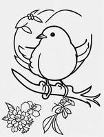 mignonne oiseau pour des gamins coloration page photo