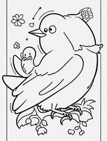 mignonne oiseau pour des gamins coloration page photo