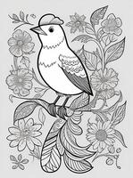 mignonne oiseau pour des gamins coloration page photo