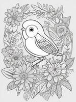 mignonne oiseau pour des gamins coloration page photo