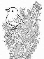 mignonne oiseau pour des gamins coloration page photo