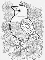 mignonne oiseau pour des gamins coloration page photo