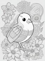 mignonne oiseau pour des gamins coloration page photo