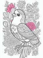 mignonne oiseau pour des gamins coloration page photo