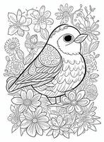 mignonne oiseau pour des gamins coloration page photo