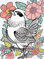 mignonne oiseau pour des gamins coloration page photo