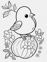 mignonne oiseau pour des gamins coloration page photo