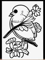 mignonne oiseau pour des gamins coloration page photo