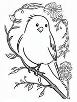 mignonne oiseau pour des gamins coloration page photo