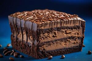 ai généré Chocolat Expresso couche gâteau photo